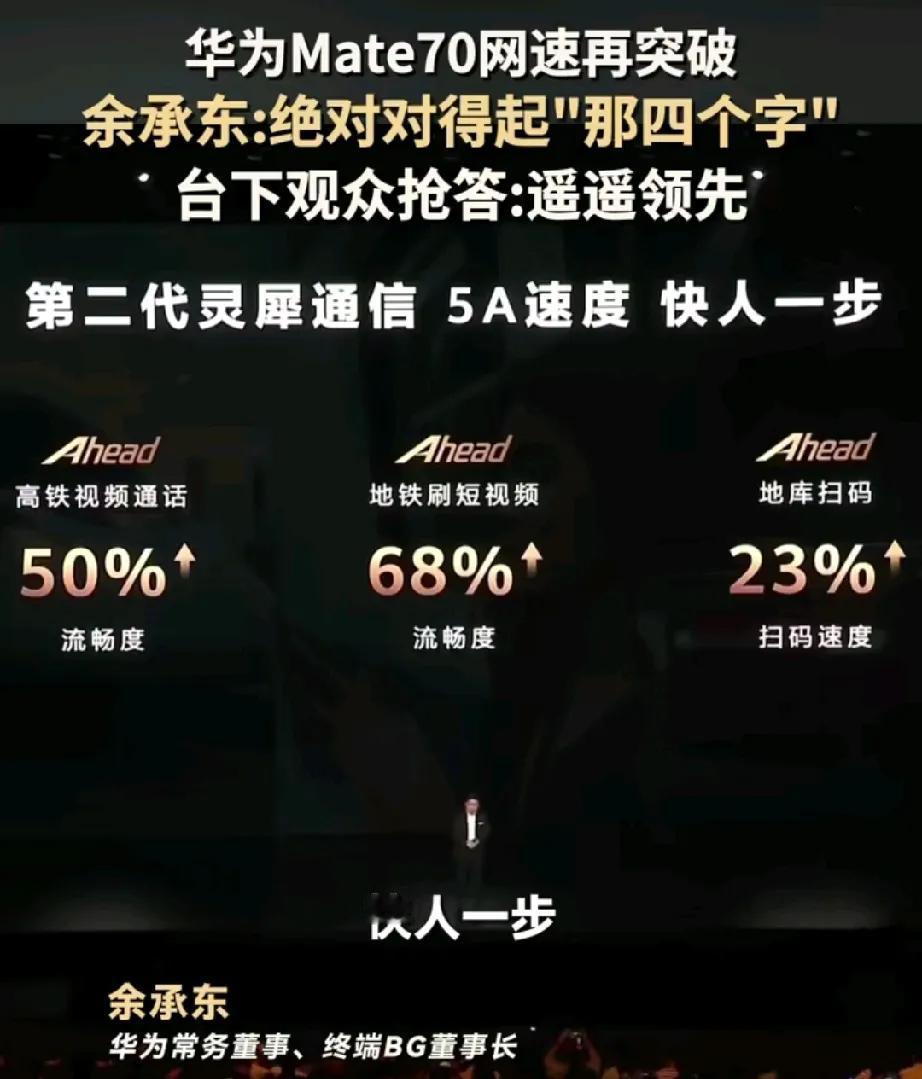 终于知道为什么经常坐地铁的人喜欢用华为了！

余承东：通信网速再突破，绝对对得起