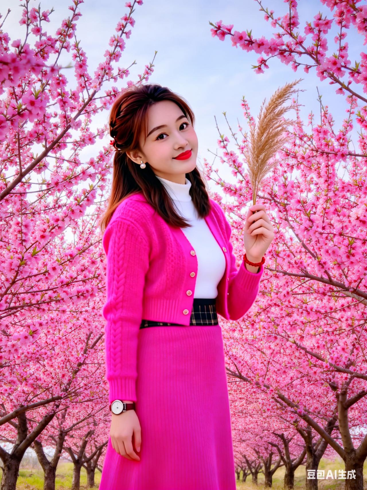 樱花树下，粉裙飘飘，春日里的浪漫时光。🌸💕