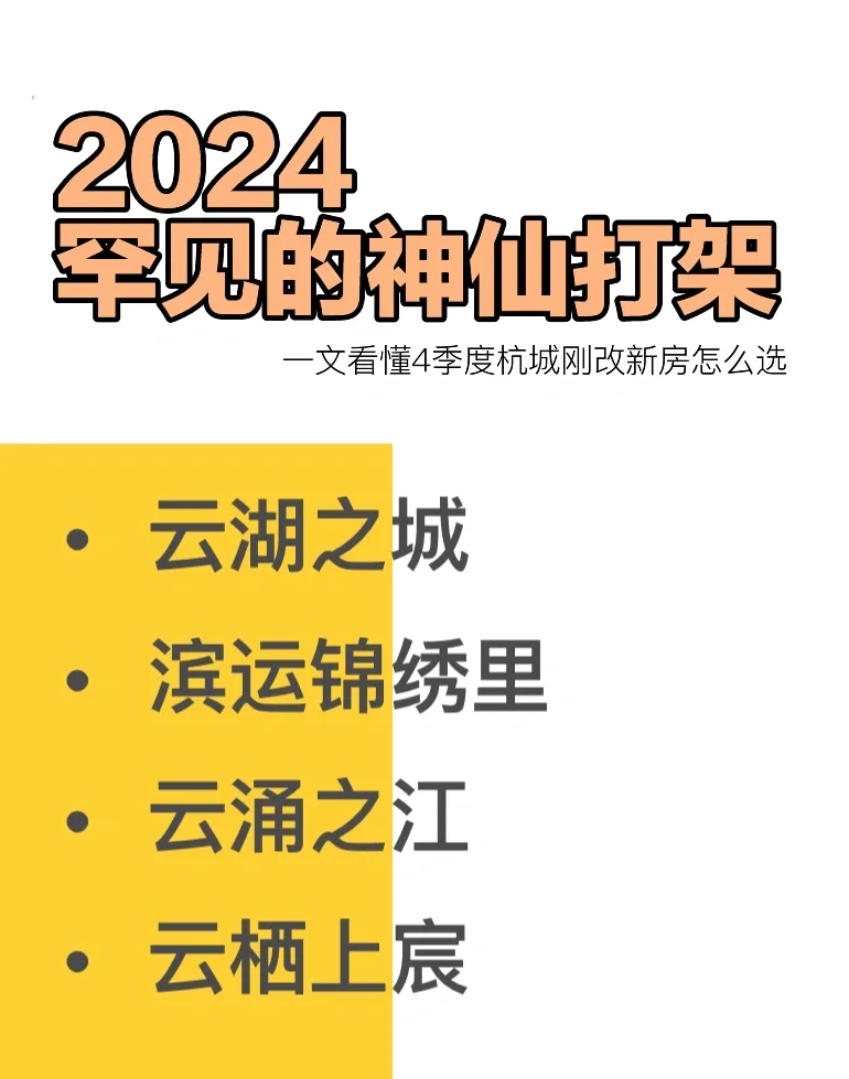 锦绣里和云湖之城怎么选？4季度杭城四小天王