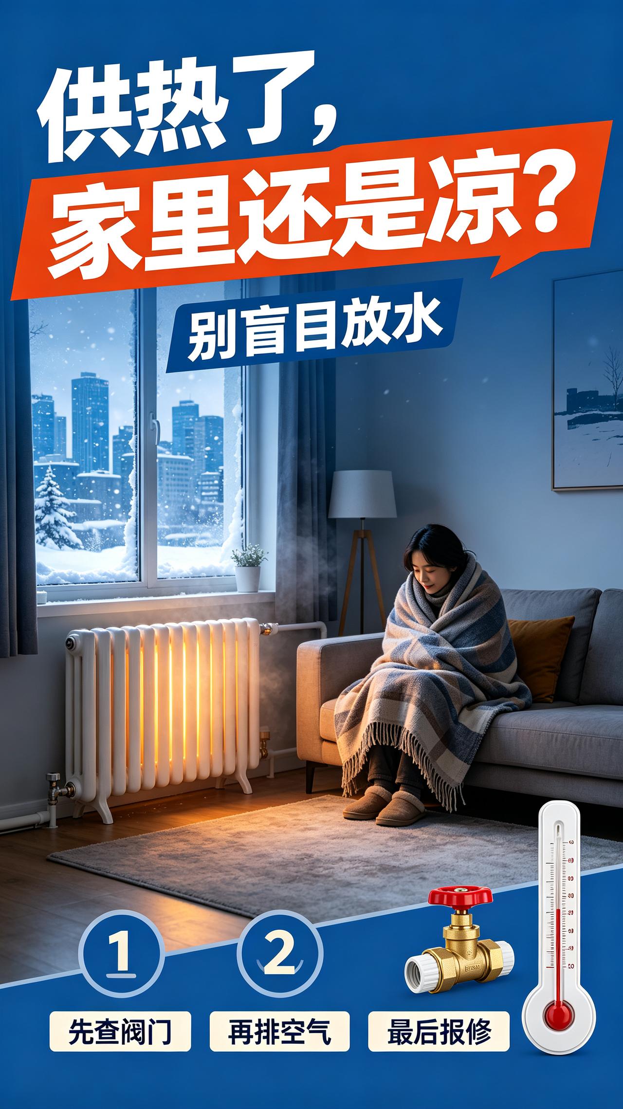 交了暖气费家里还是凉？先自查这几步，别盲目放水
 供热了  供热了，但是家里暖气