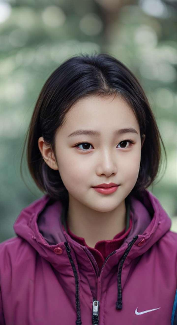 AI扩图 AI冲锋衣甜微笑