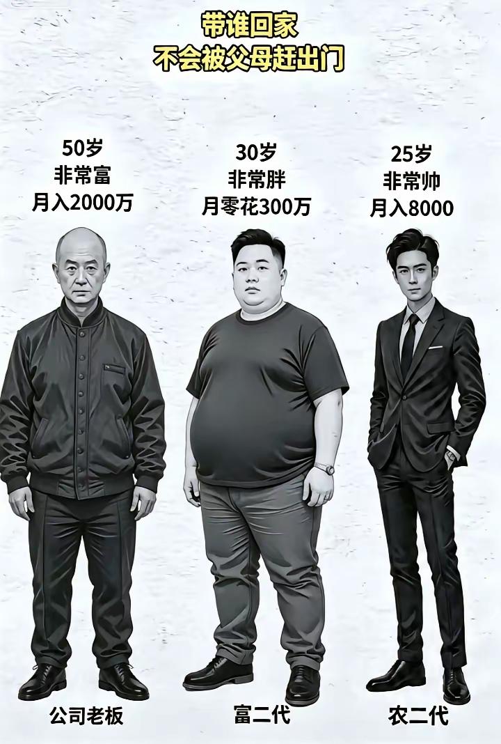 作为一个聪明的女人，让你选一个带回家见父母，你会选择谁？