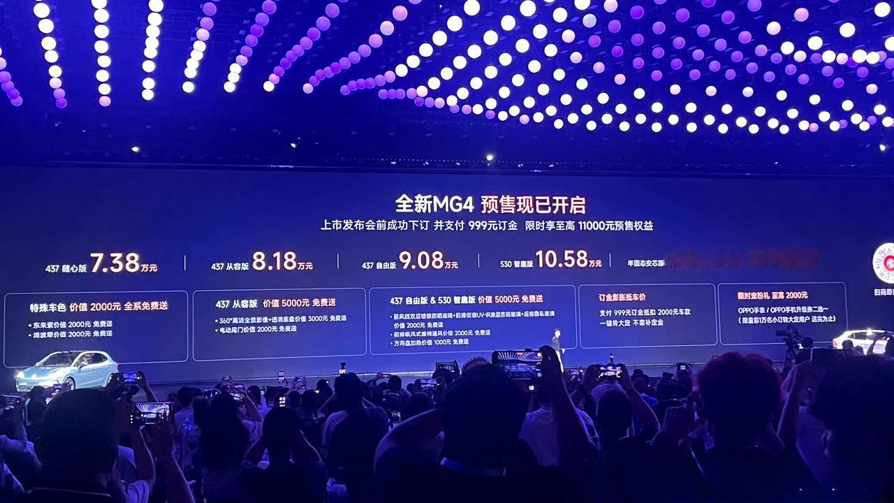 MG4疯了预售价7.38万
全新Mg4这个价格，真的挺便宜的，是市面小型电车里最