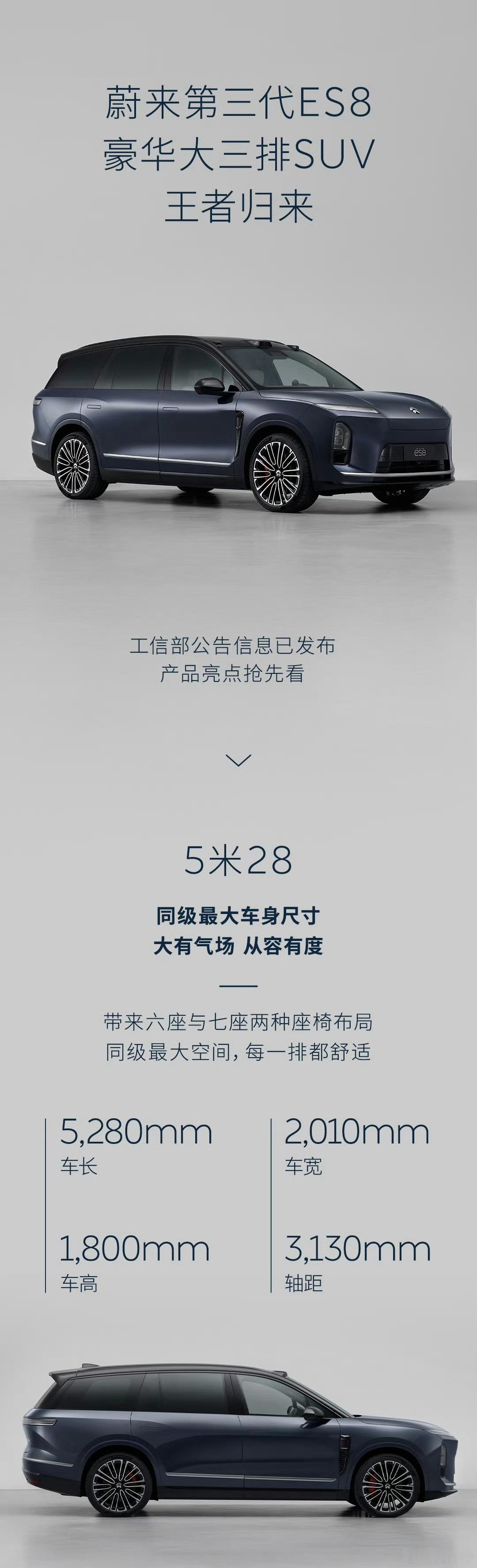 蔚来第三代ES8王者归来蔚来设计的高级感一直都在线！从ES8开始，引领了如今电车