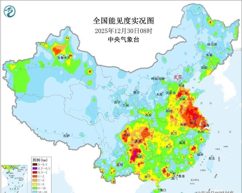 【雾和霾】今晨在山东安徽江苏浙江福建广东广西贵州云南四川重庆部分地区出现大雾，一