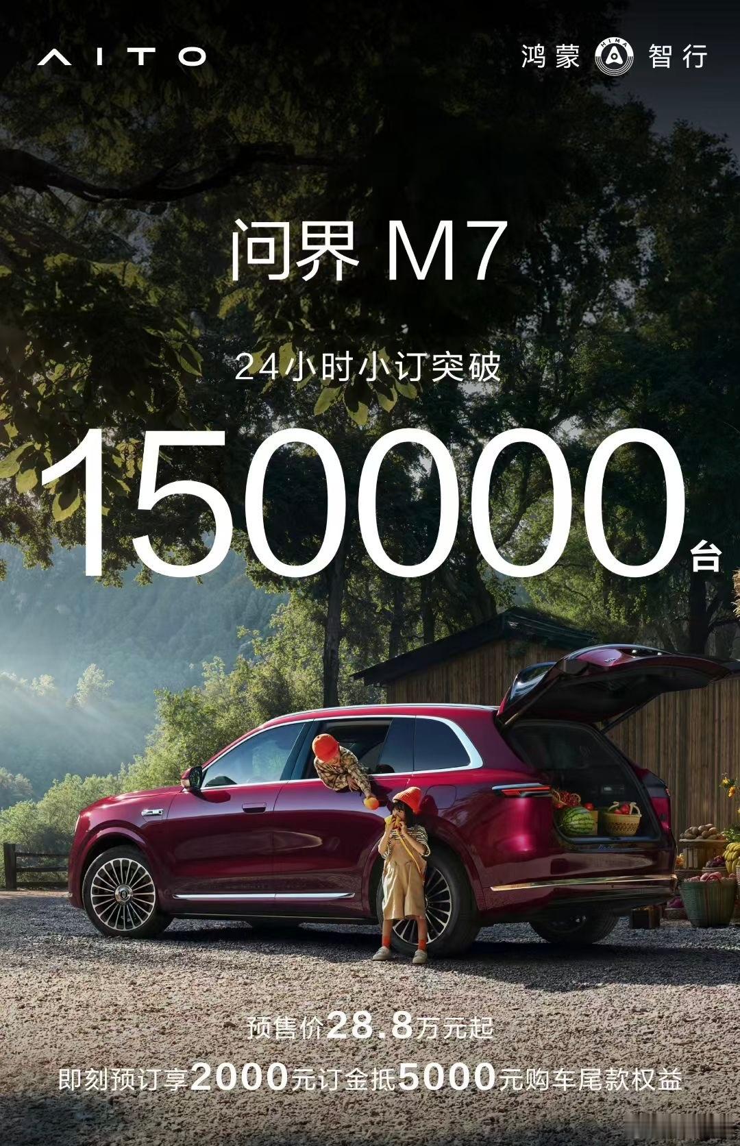 问界M7，24小时小订15万。这算是23年改款后的再一次爆发？其实一线有用户反馈