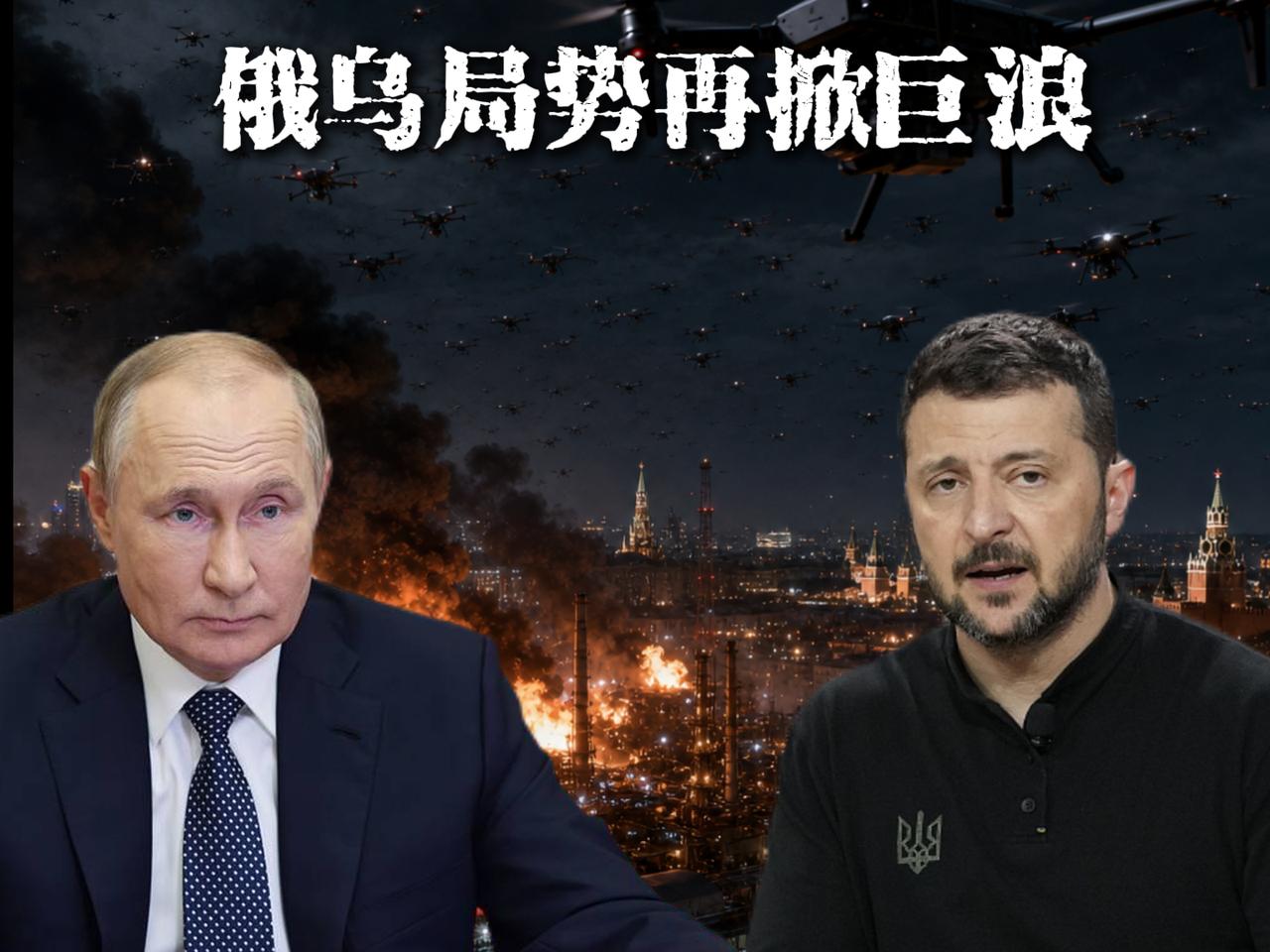 1600架无人机突袭莫斯科，乌克兰这次可真是下狠手，不仅让俄罗斯总统普京“压力山