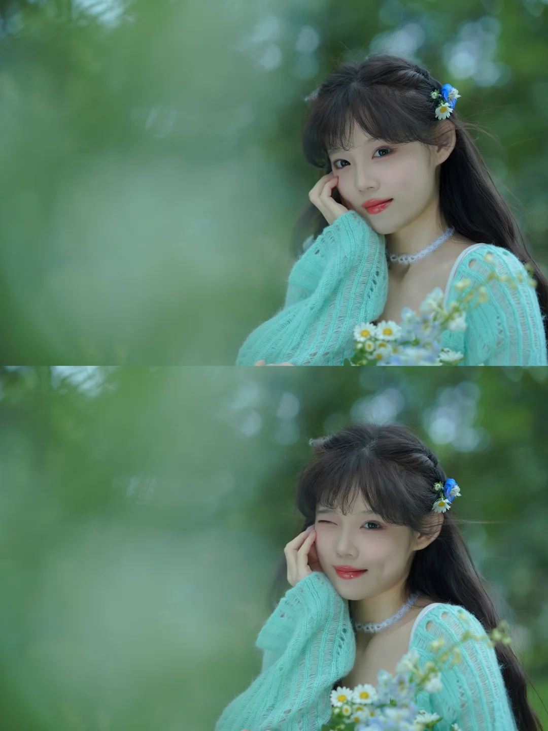 存一些清新绿色🍃氛围感拍照姿势