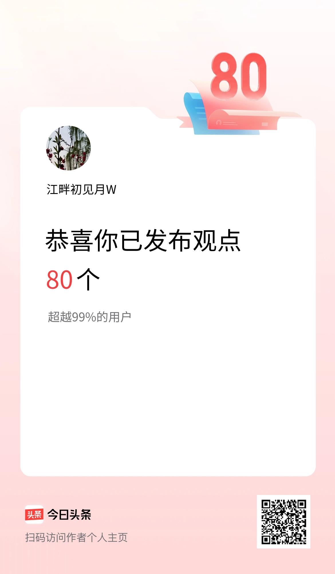 我在头条累计投稿观点80个