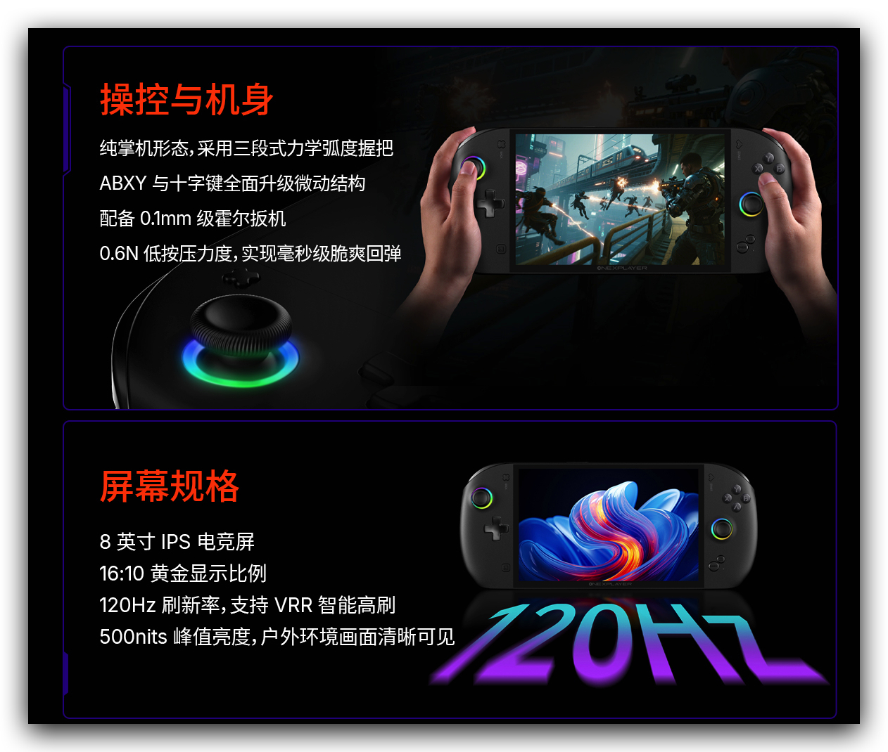 除了旗舰OnexPlayer 3 三合一 PC游戏掌机外，另外一台一体式掌机——