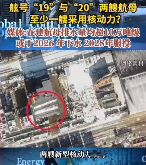 我国核动力航母将于2026年下水！据凤凰卫视报道，我国目前在建舷号为19，20的