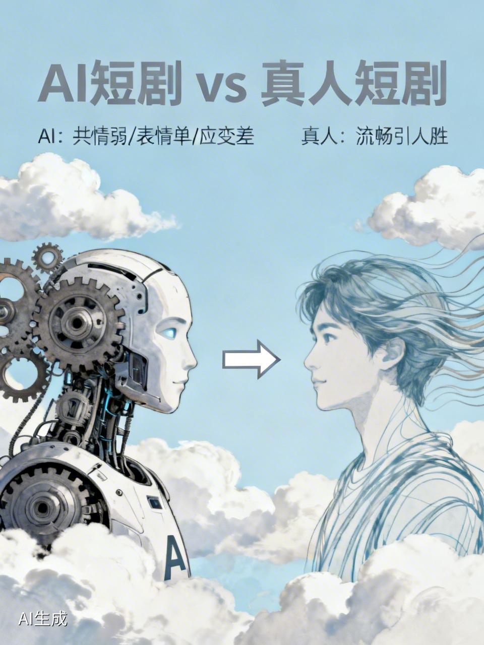 虽然AI发展迅猛，但在表演方面还无法与真人媲美，主要体现在以下几个方面：
1. 