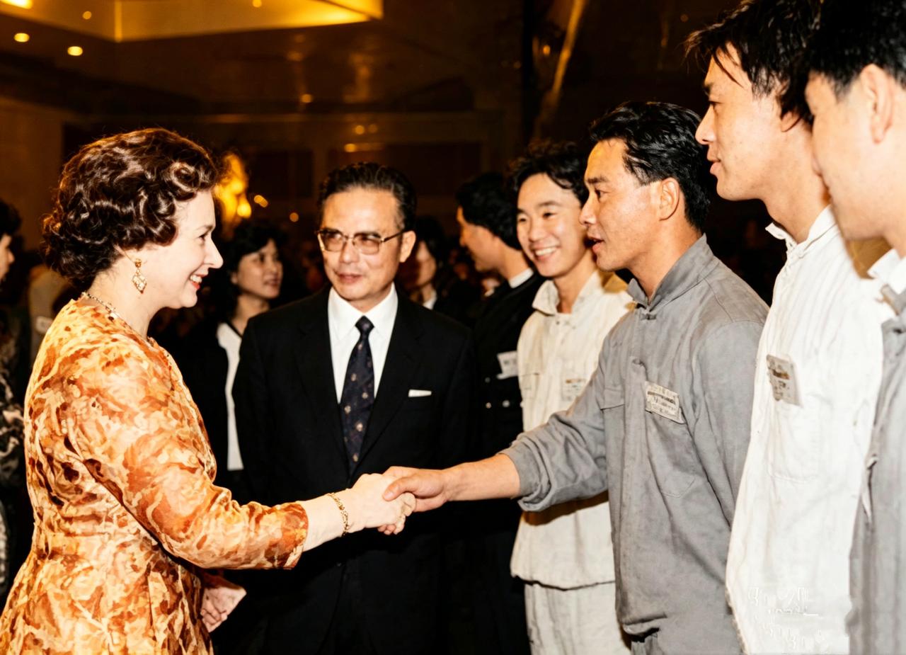这是1986年英国女王伊丽莎白二世到访香港。由于当时香港还在英国的殖民统治之下，