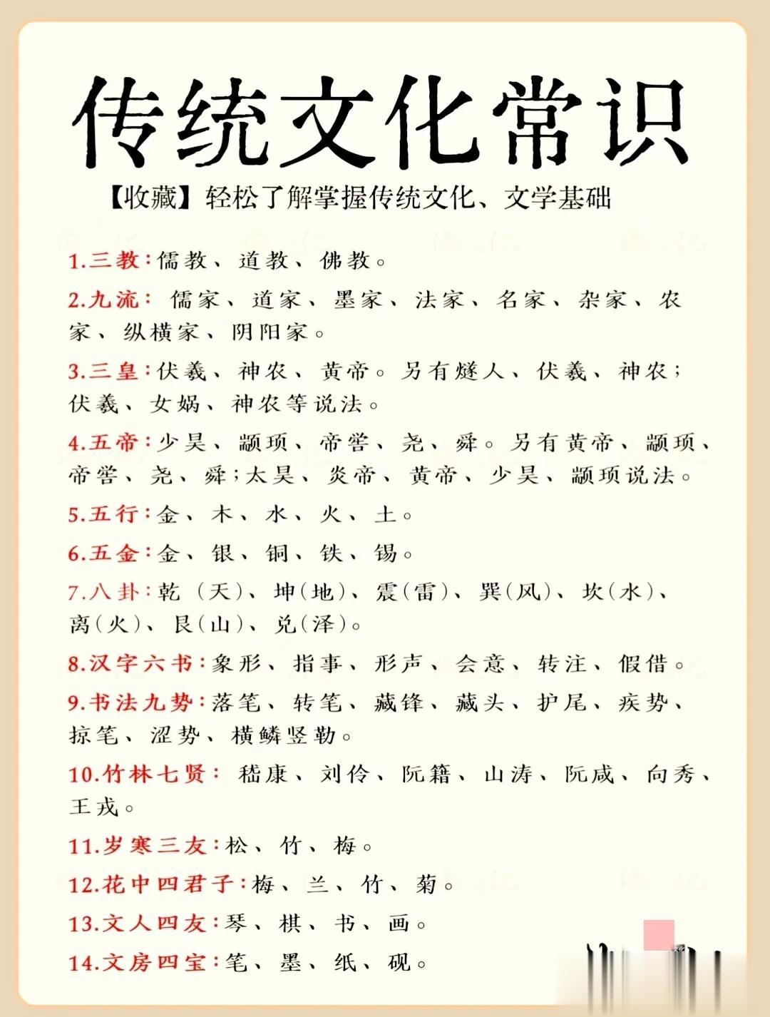 一站式掌握传统文化知识！这是我见过整理最全的，这些文化常识蕴藏着浓厚的文化底蕴，