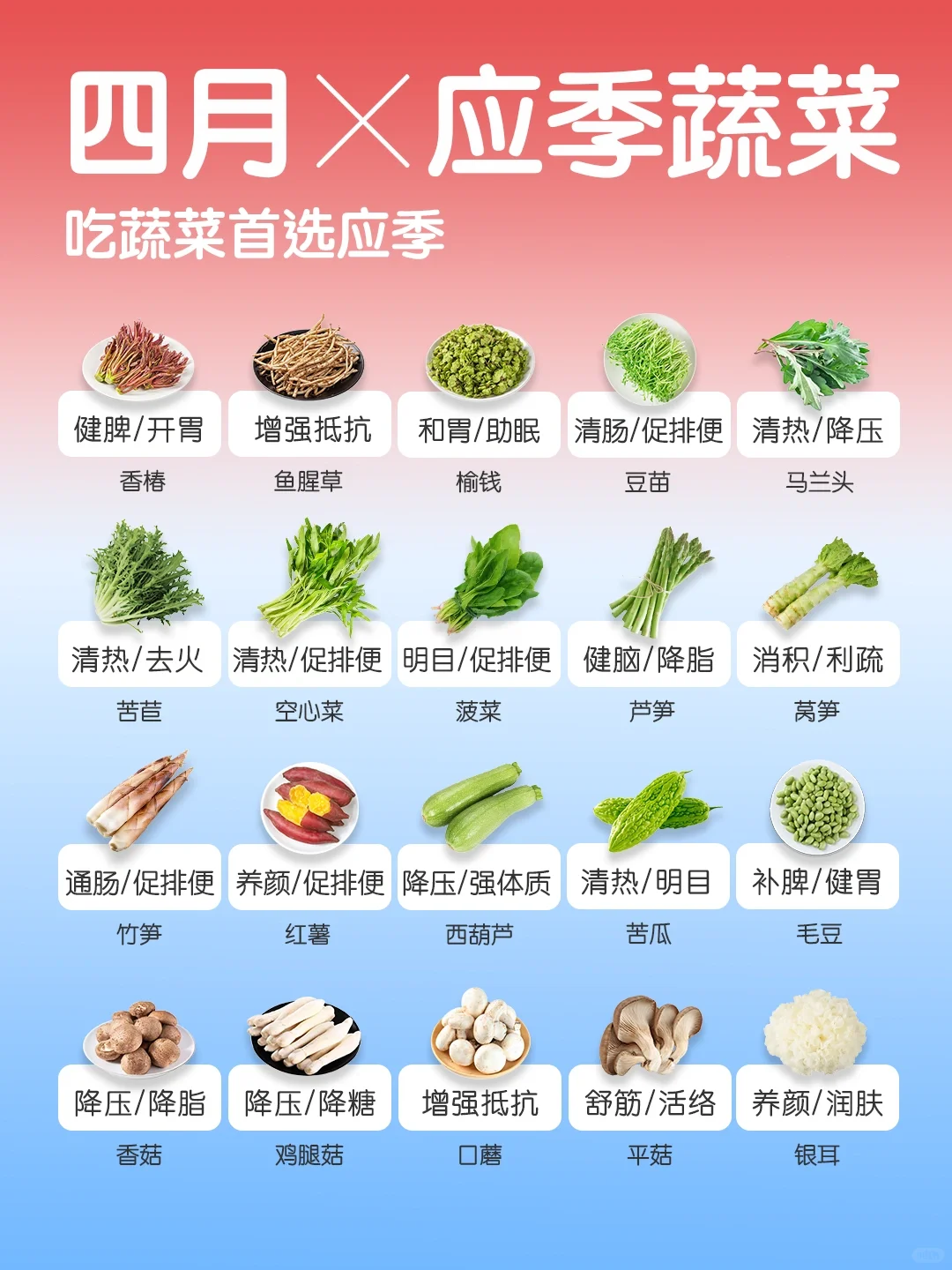 4🈷️ 应季蔬菜速查👆 ｜吃蔬菜首选应季🥬