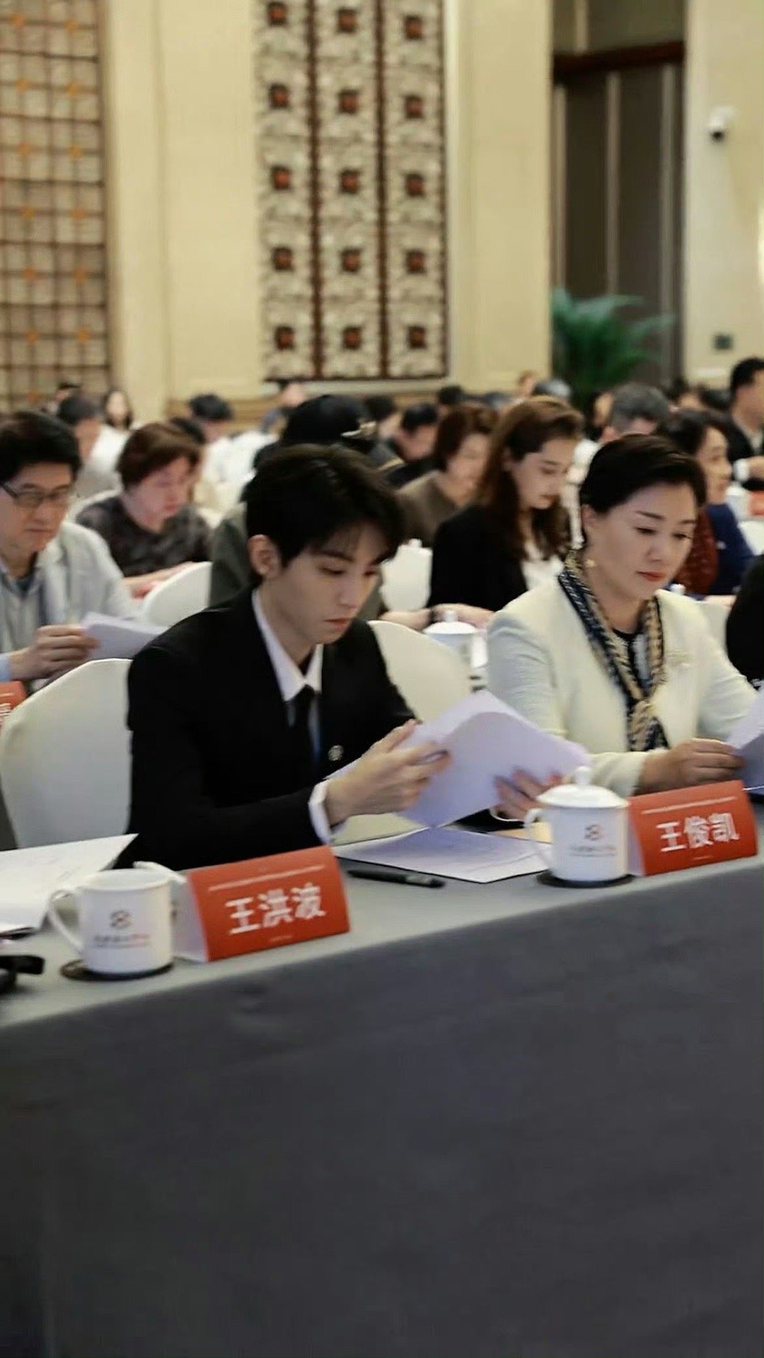 王俊凯参加文联文艺志愿服务工作会议王俊凯参加中国文联文艺志愿服务工作会议笔挺西装