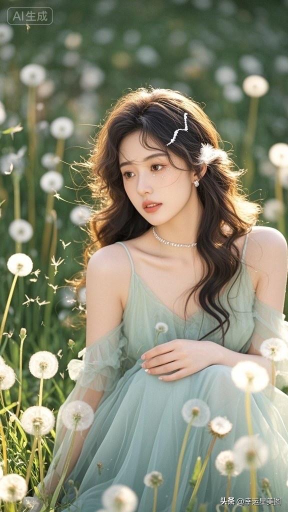梦幻森林中的仙女，轻盈飘逸的裙摆，阳光洒落，宛如童话世界。