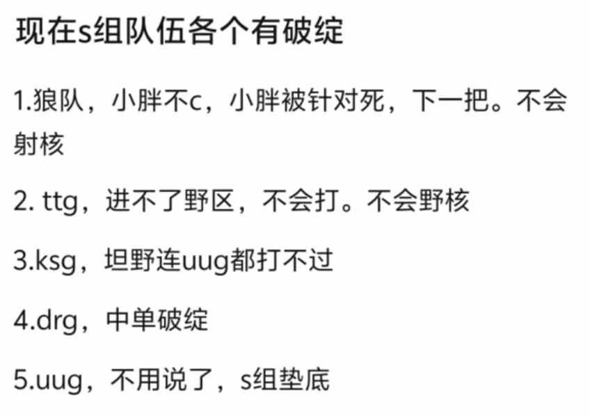 kpl k吧热议：现在S组队伍各个有破绽，人人有缺点1.狼队，小胖不C，小胖被针