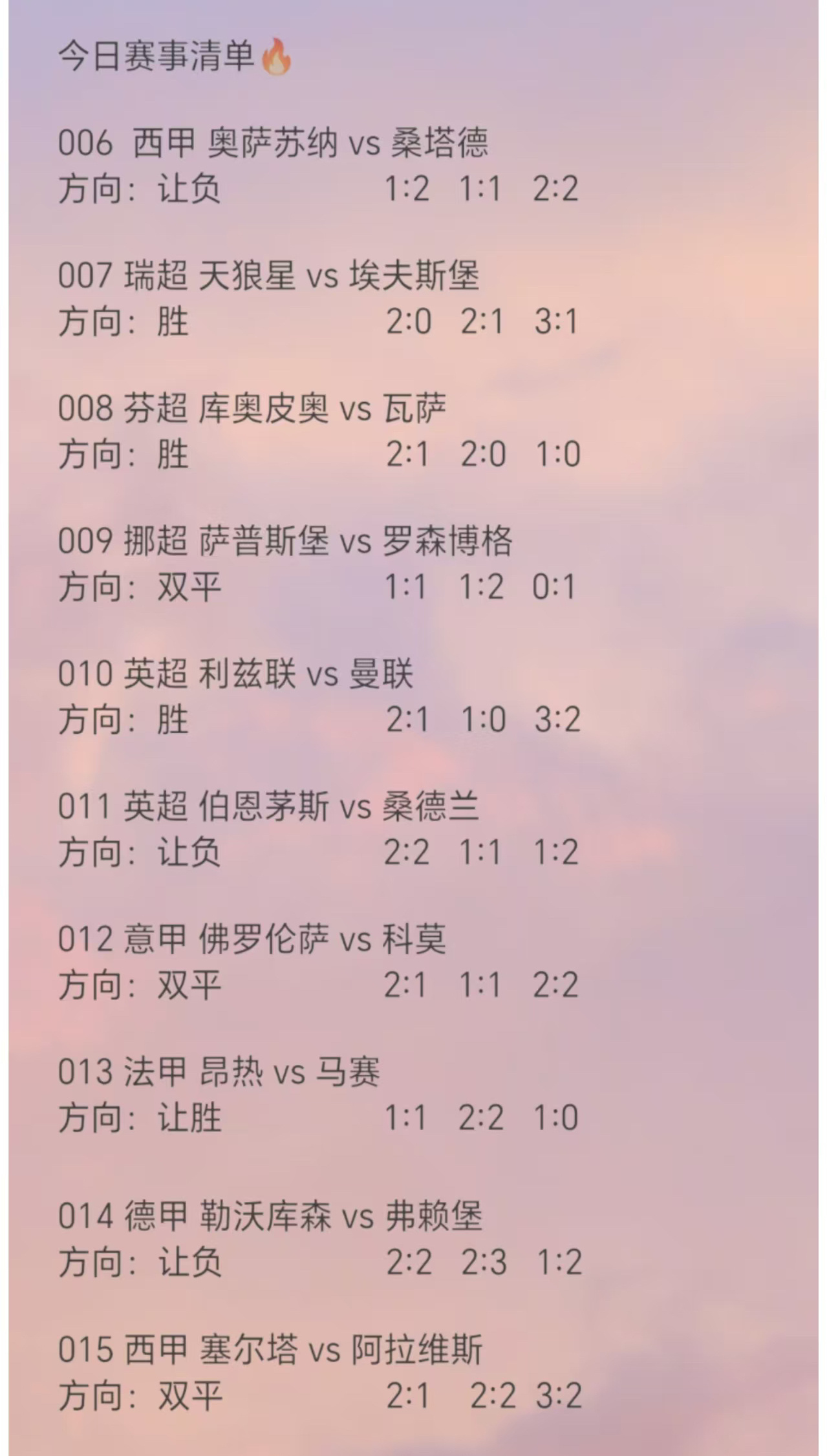 今日晚场赛事清单[鲜花] ​​​