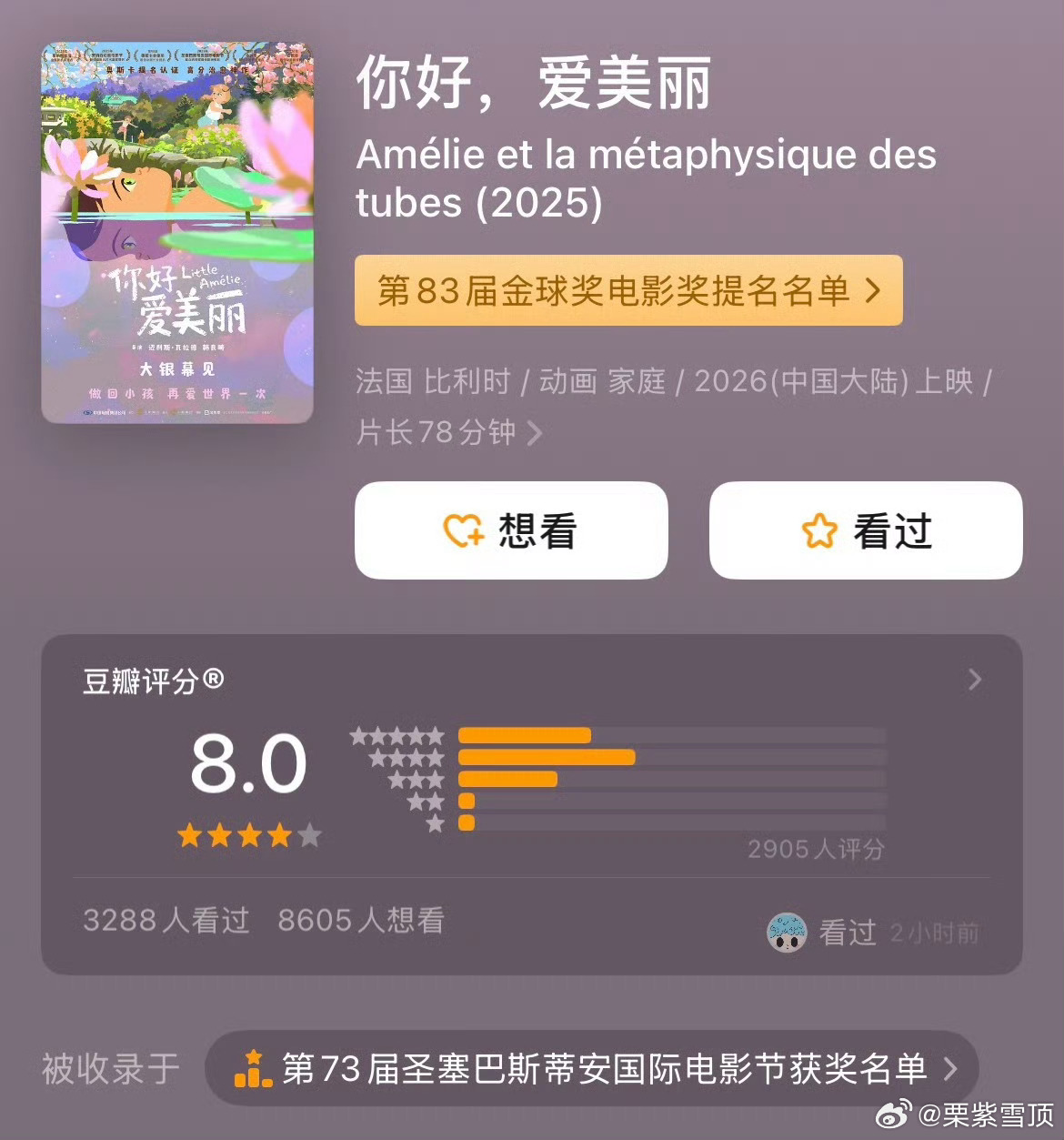 奥斯卡提名动画你好爱美丽定档电影你好爱美丽定档春分 大家不要错过这部被奥斯卡认可