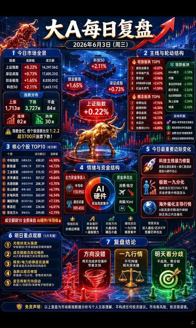 指数全线飘红却暗藏陷阱！超3700只个股下跌，资金抱团AI硬件走出极端分化行情大