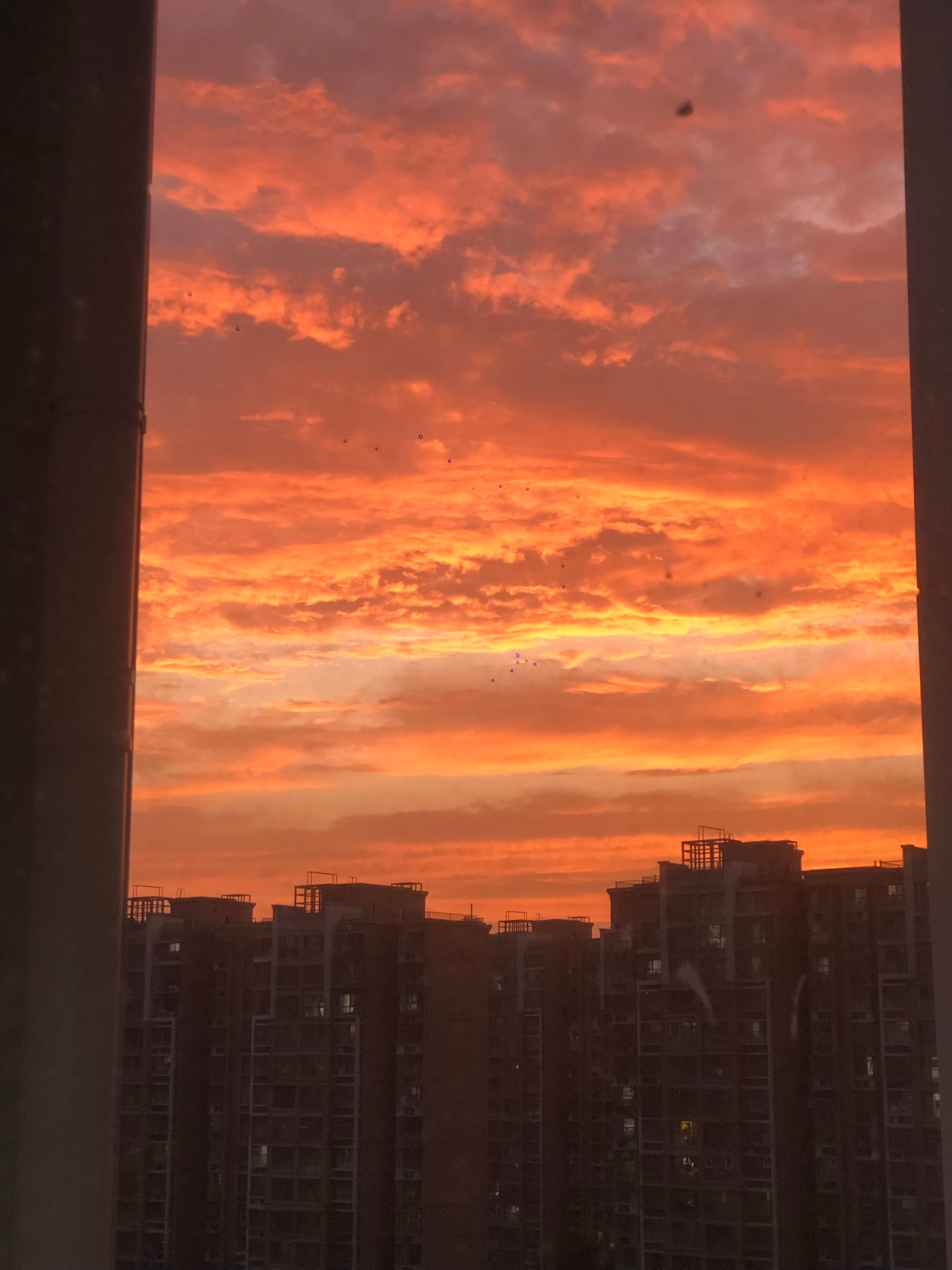 昨天 银川的晚霞今天 北京的晚霞和乖哥吹了又吹的晚风