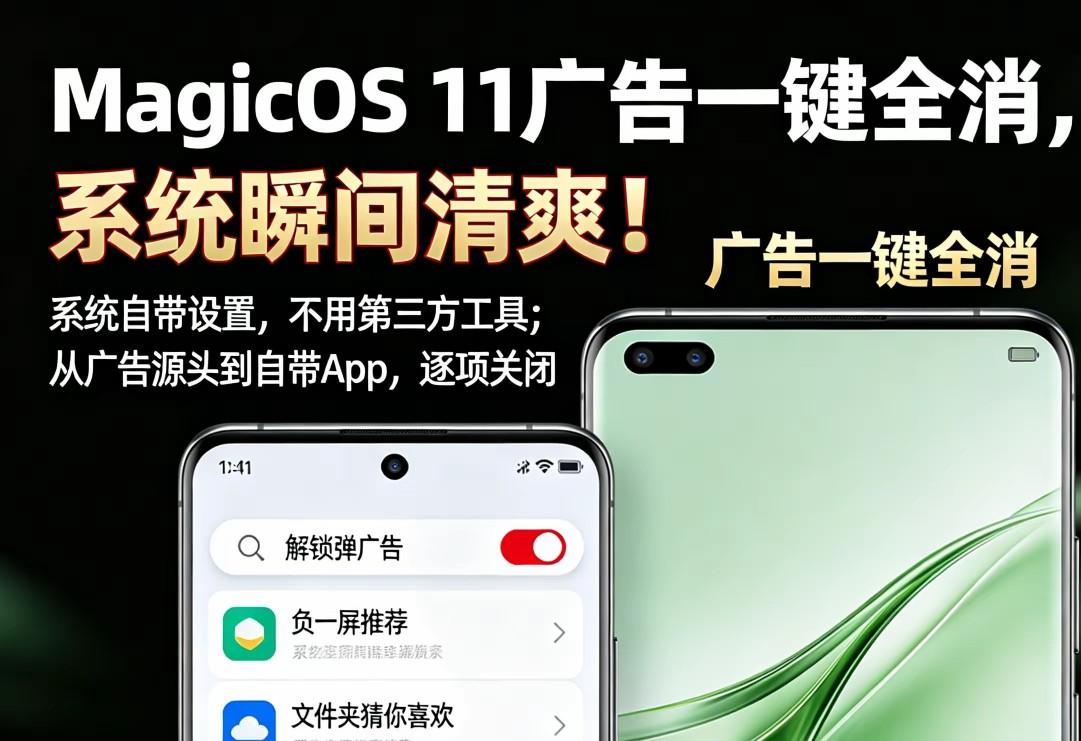 MagicOS 11广告一键全消，系统瞬间清爽！这波耀子是真听劝，直接治好了我的