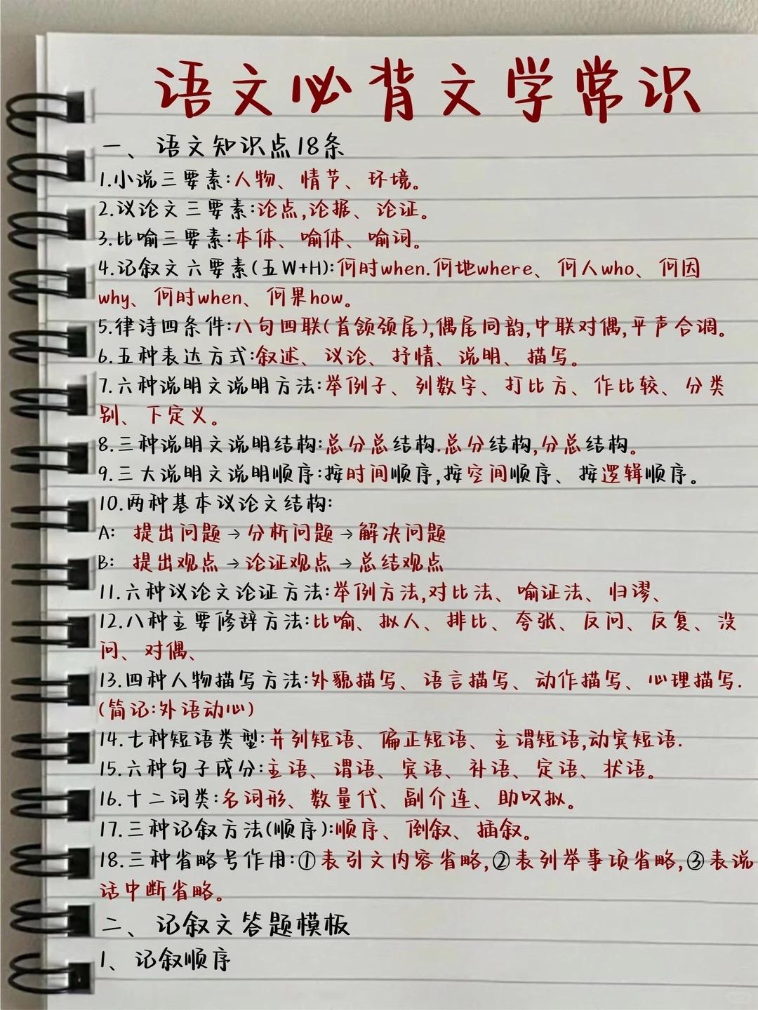 语文必背常识，记住这些就够了。    八方文印店。有需要可以自行下载打印出来。