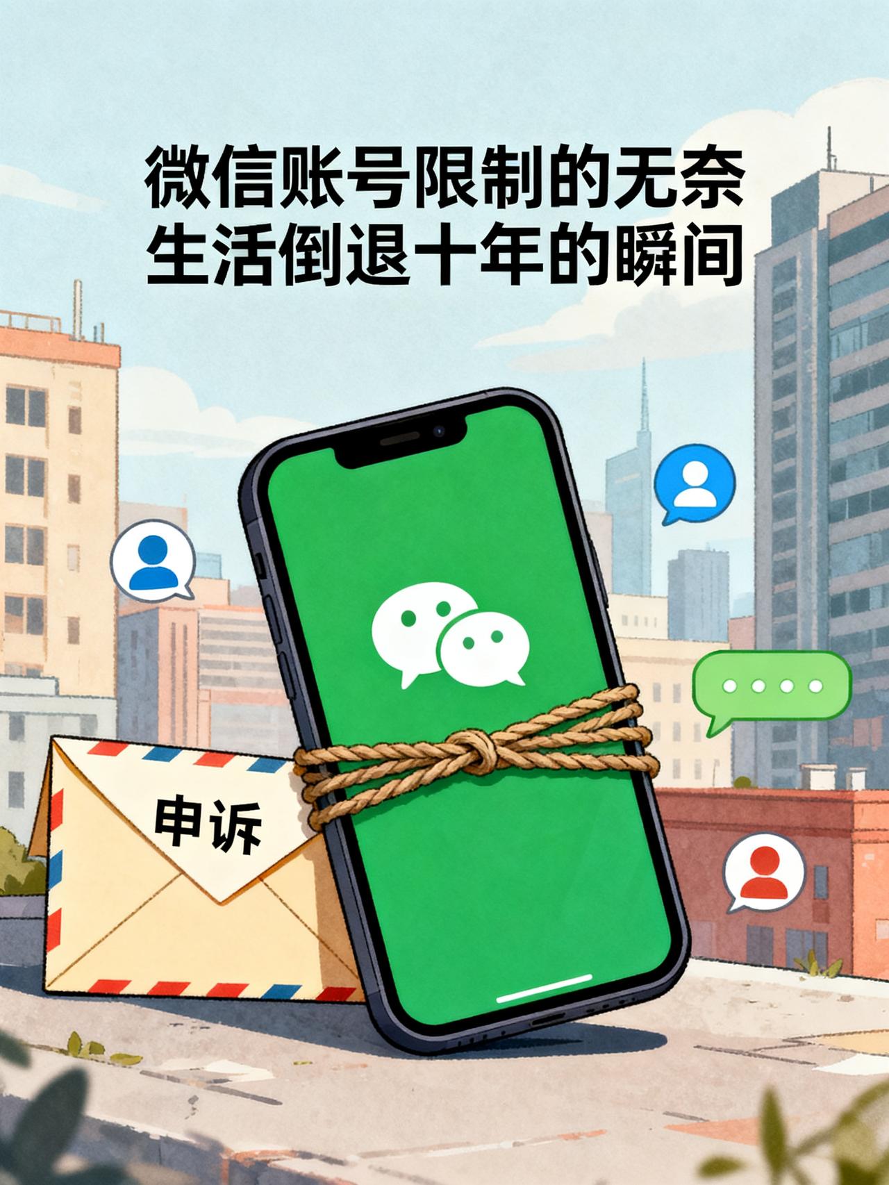 微信封号的感受，跟出门手机没电的感受是一样的
微信账号被限制使用的感受，比你出门