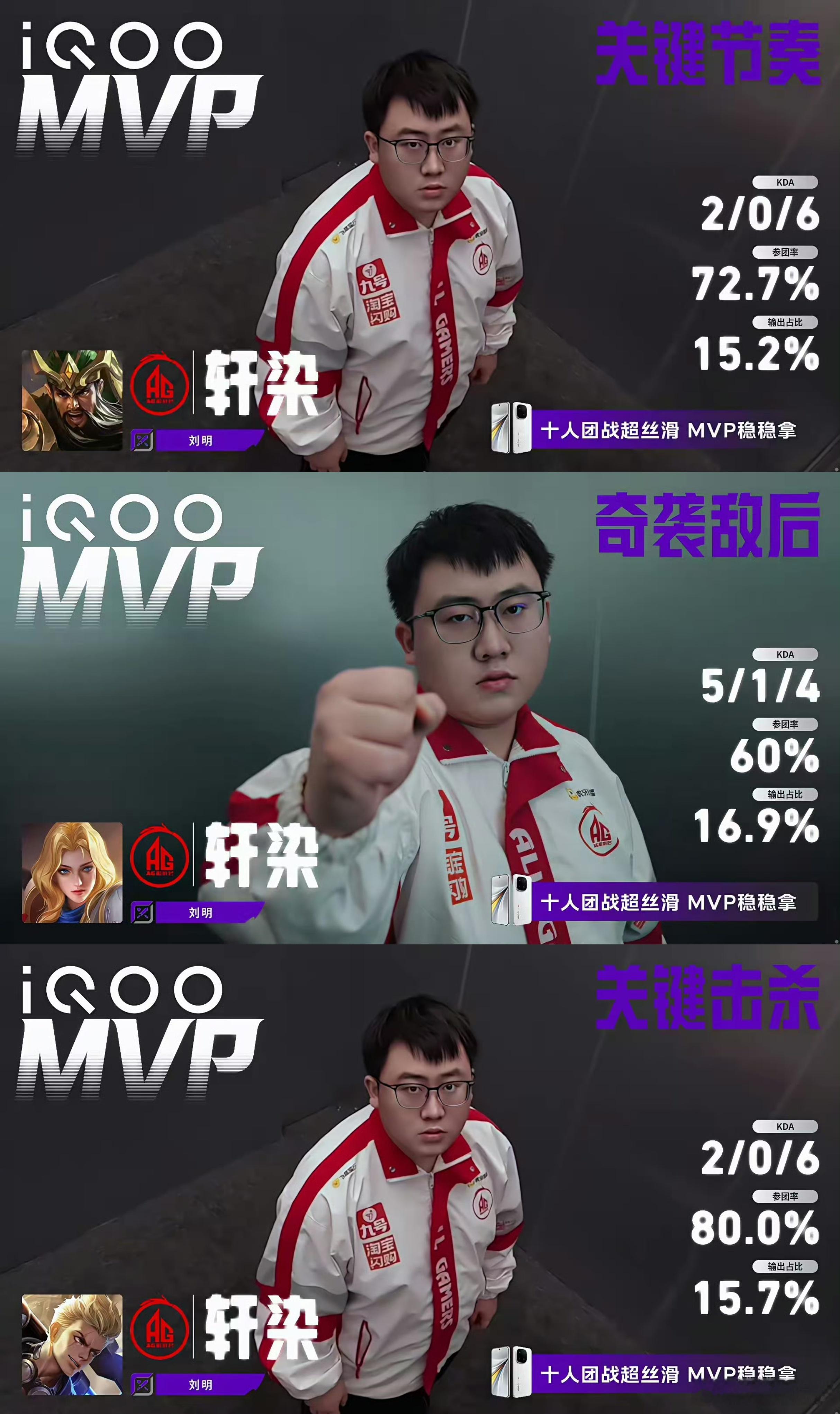 轩染拿到三连MVP 