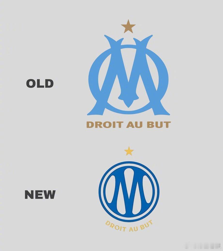 【官方】马赛公布了新队徽，这是队史第12次更换队徽，采用更简洁、现代化的视觉风格