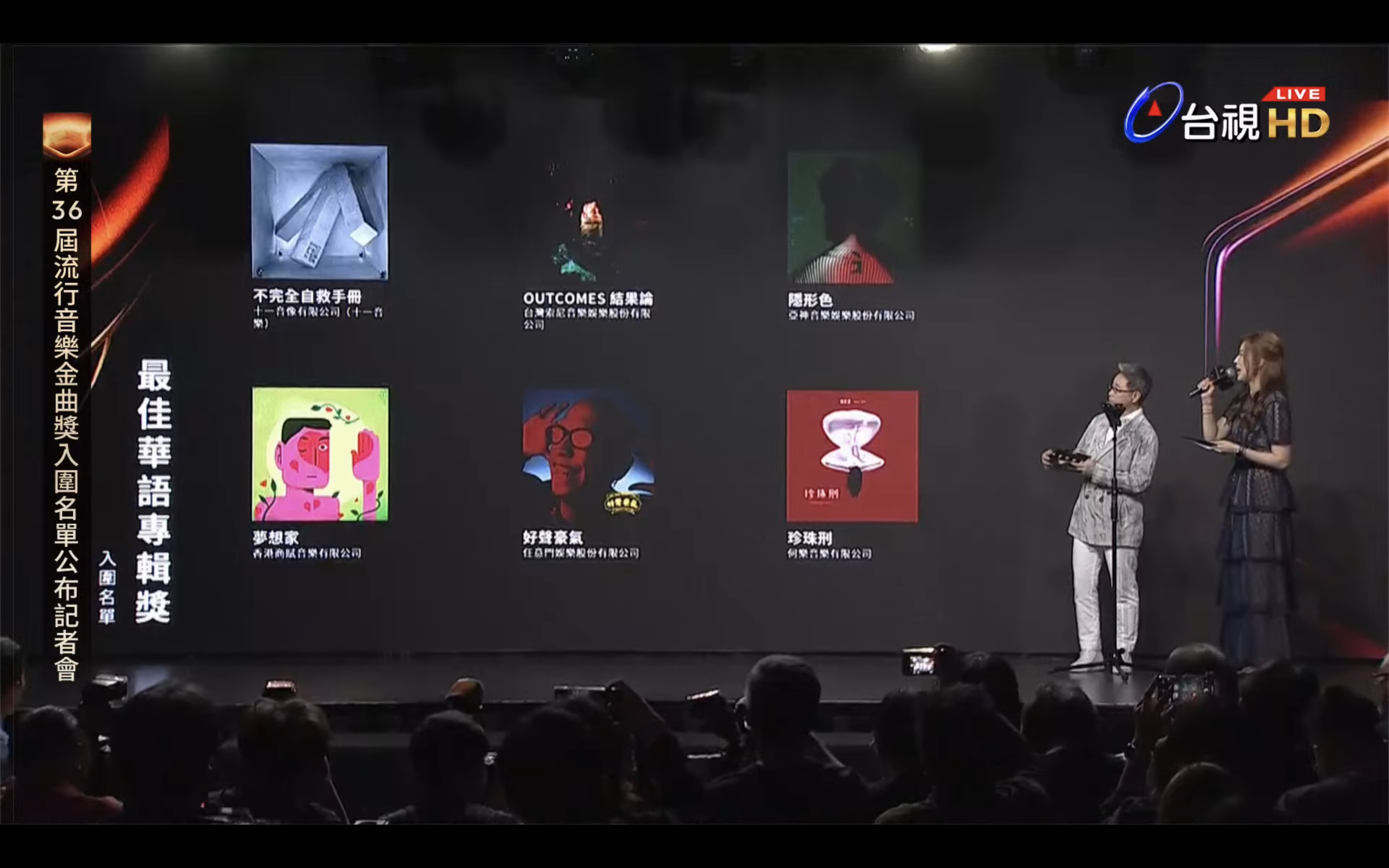第36届金曲奖最佳华语专辑入围名单： ​​​