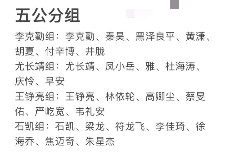 披荆斩棘的哥哥第四季五公分组，石凯终于和梁龙站在了一起！
五公分组分为四大阵营，