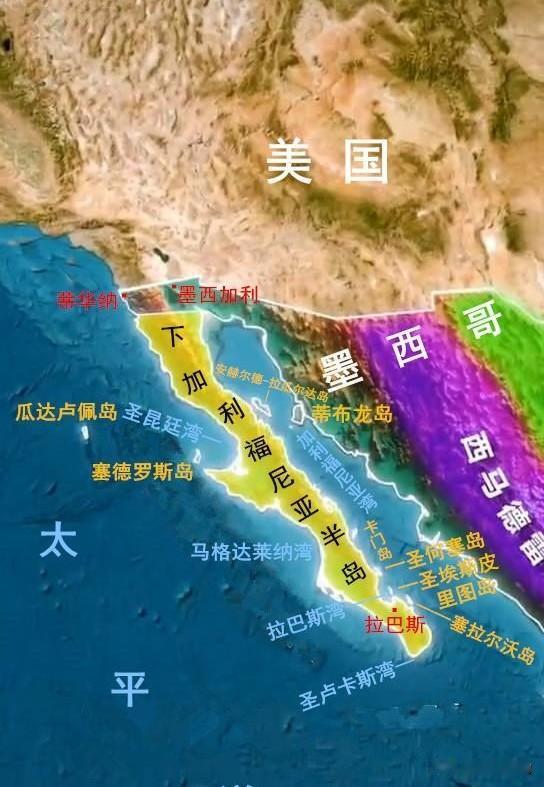 翻看地图你会发现，墨西哥西侧有一根细长的"尾巴"，从北向南插进太平洋，这就是下加