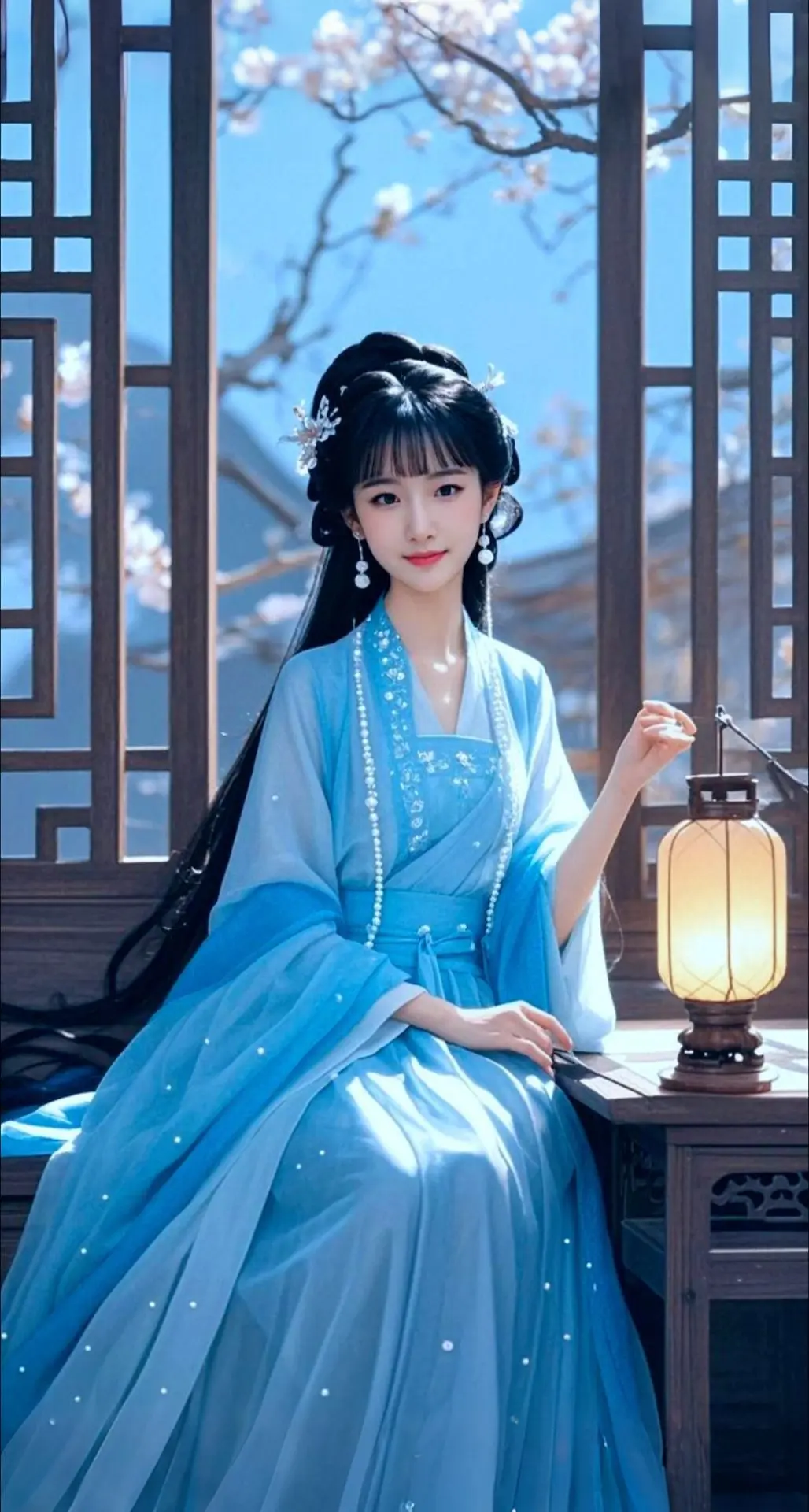 AI扩图 AI蓝裳幽梦