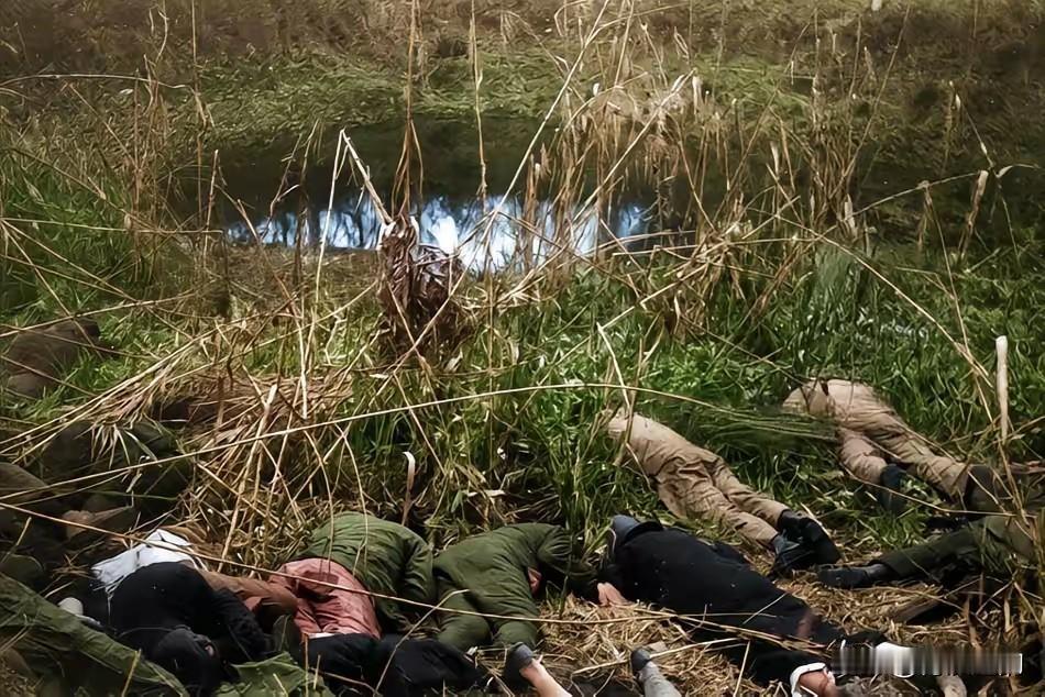 这张照片是南京大屠杀期间的真实历史罪证影像，拍摄于1937年12月南京沦陷后不久