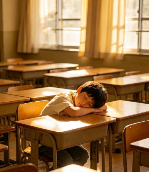 刷到好多珠海家长吐槽。
孩子在学校午休，只能趴在课桌上。
胳膊麻、脖子酸，睡醒一