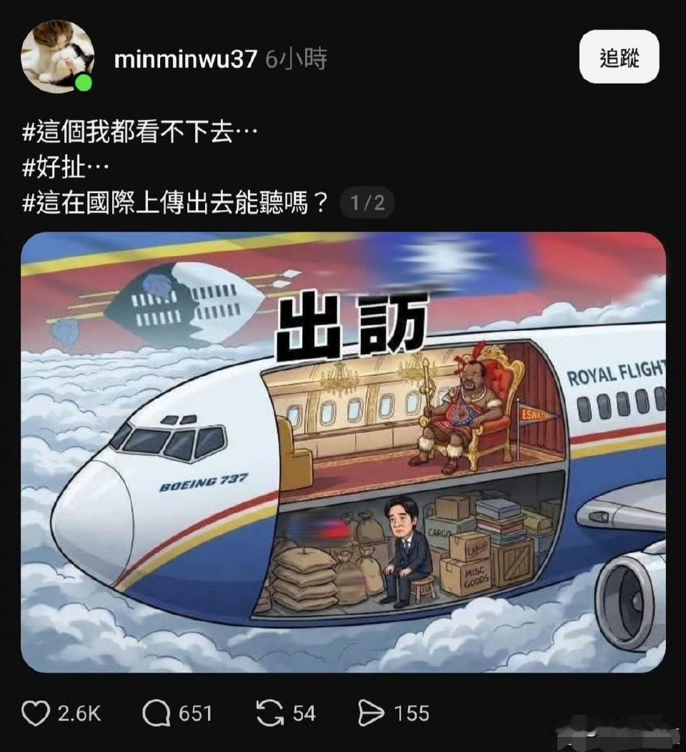 台湾人自己都看不下去了。

我就很好奇，偷偷摸摸出去，后面怎么回来。

堂堂中国