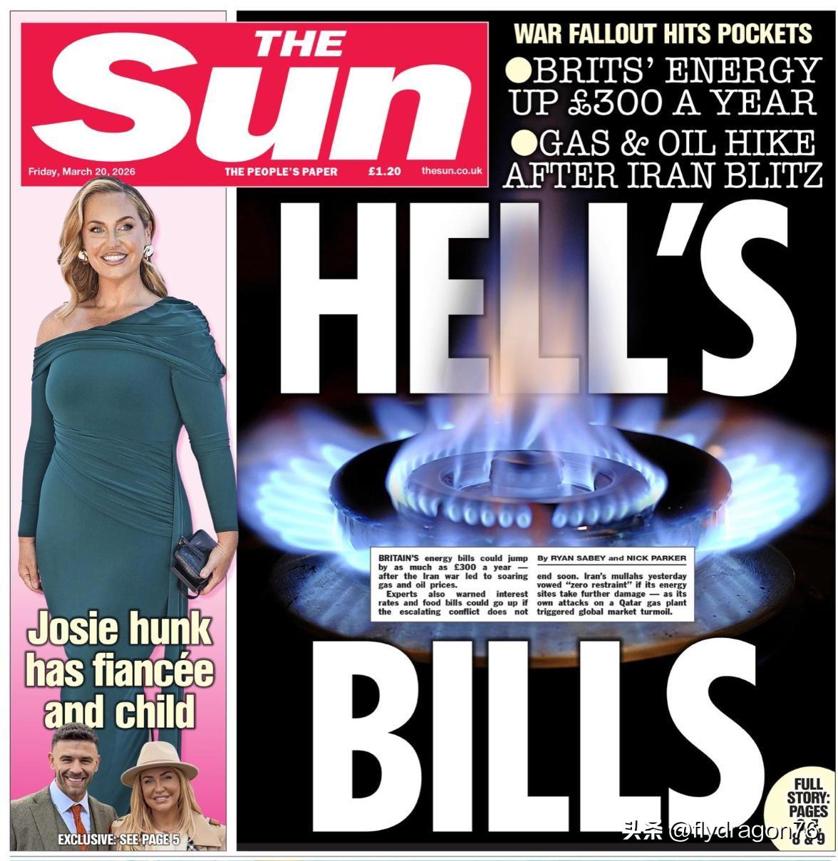 今日的英国各大报纸正异口同声地对飙升的燃气和公用事业价格发出哀嚎——不出所料，它