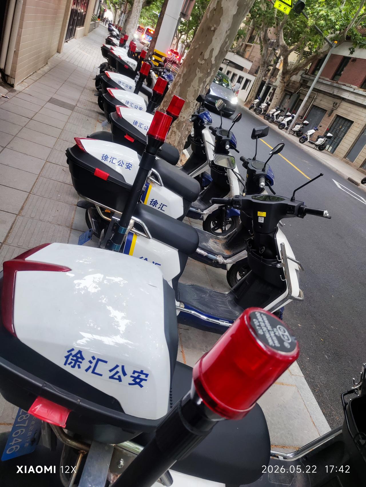 ·徐汇街景
 
警灯的红，在白车上静静流淌，
老马路的柏油，晒着五月的光。
树影