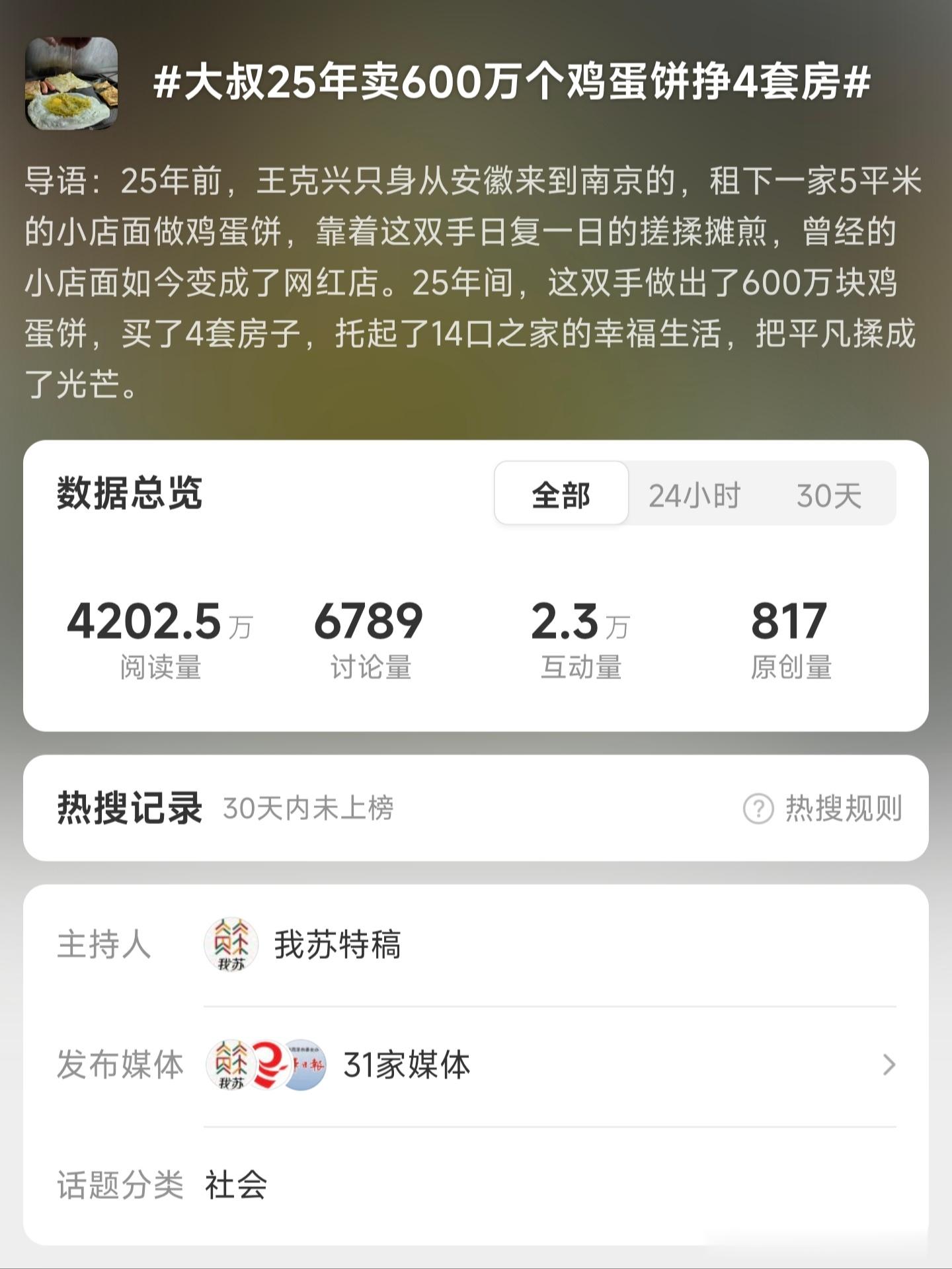 大叔25年卖600万个鸡蛋饼挣4套房？撰稿记者怕不是对百万级数字没什么概念吧？6