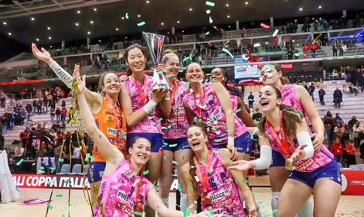 4月12日2:30🔥
意甲女排联赛决赛开打！
科内利亚诺向队史第9座意甲冠军冲