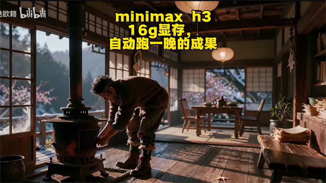 minimax h3，16g显存，自动跑一晚的成果