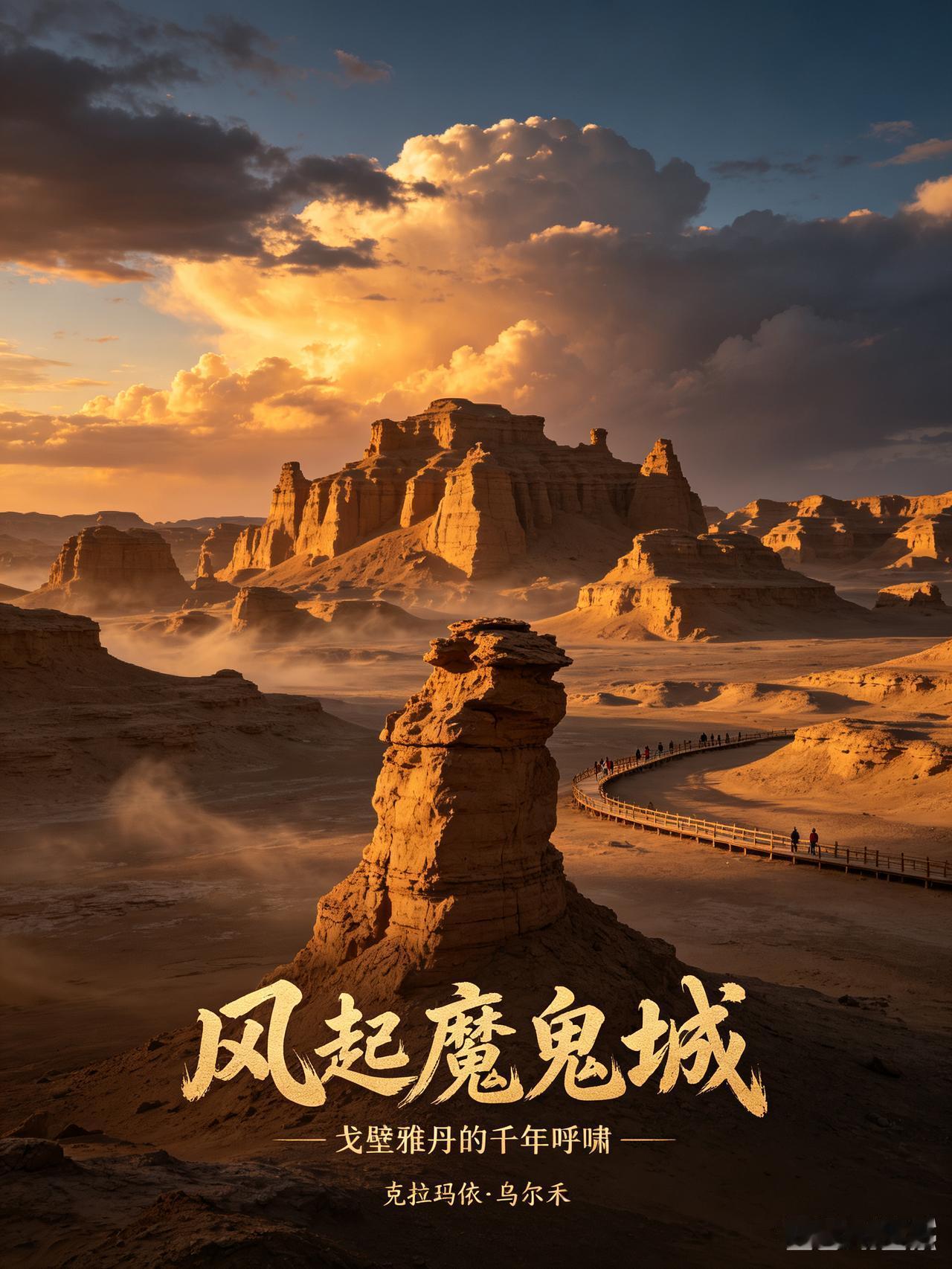 [世界魔鬼城（乌尔禾风城）]
是新疆克拉玛依5A级景区、中国最美三大雅丹之首，北