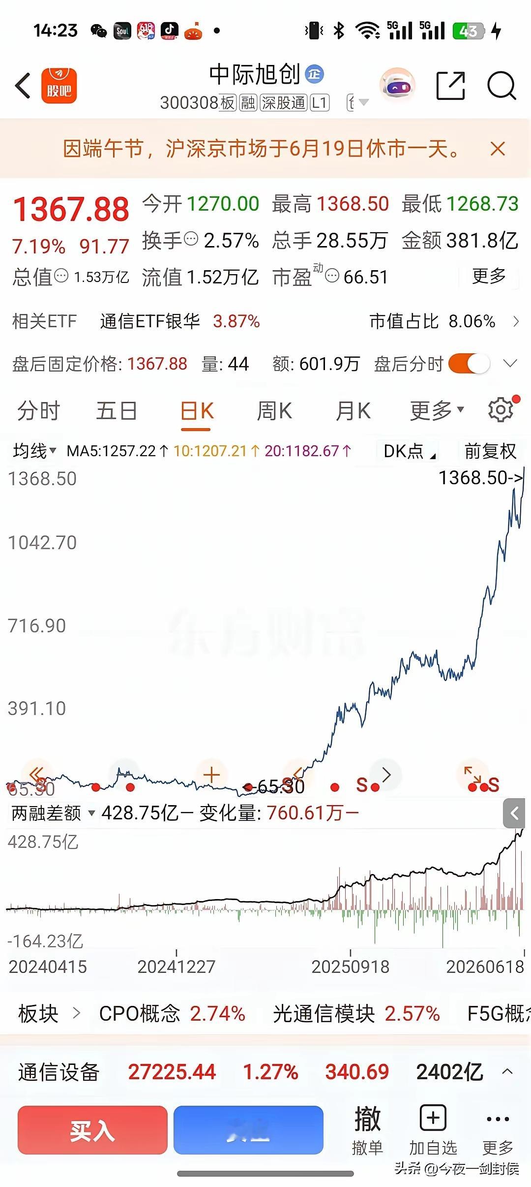 一个温州人，七个月时间，7千万在股市里变成了五个亿，而且已经落袋为安了。其实我可