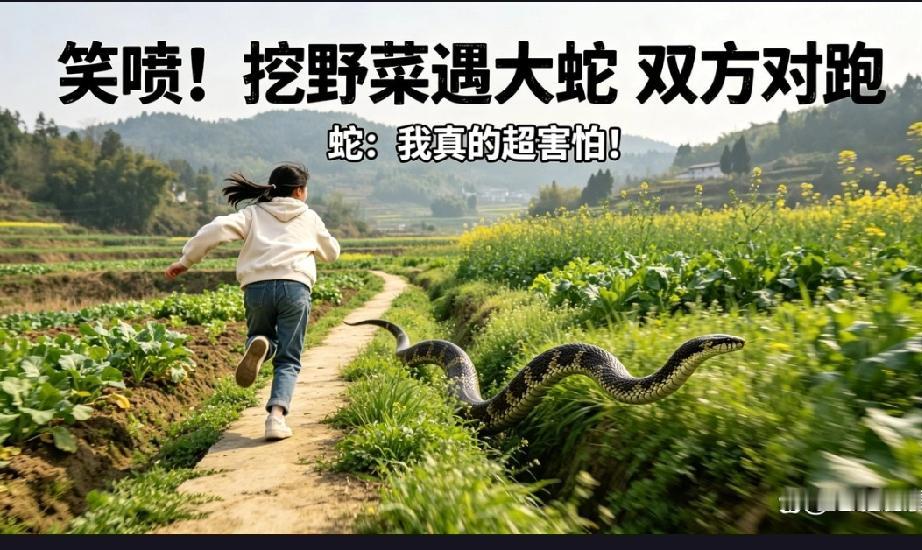 挖野菜竟然挖出条大蛇！人蛇都被吓得不轻，野外遇到蛇到底该怎么自救呢？
近日，一名