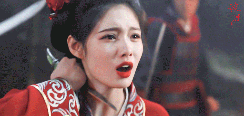 艾米 《雀骨》谢嘉鱼 / 动图▷EP04-07 红衣-匕首架脖子（试图自刎）威胁