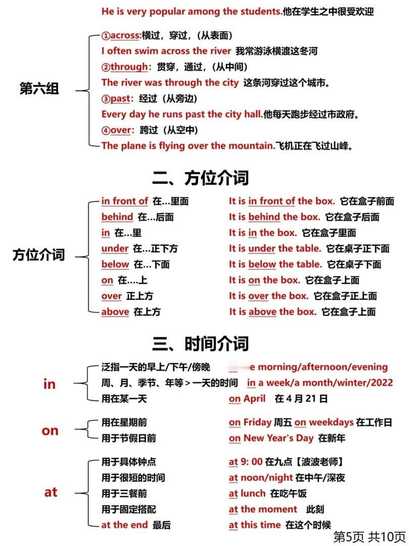 英语介词！一眼秒懂！我去太牛了！ 