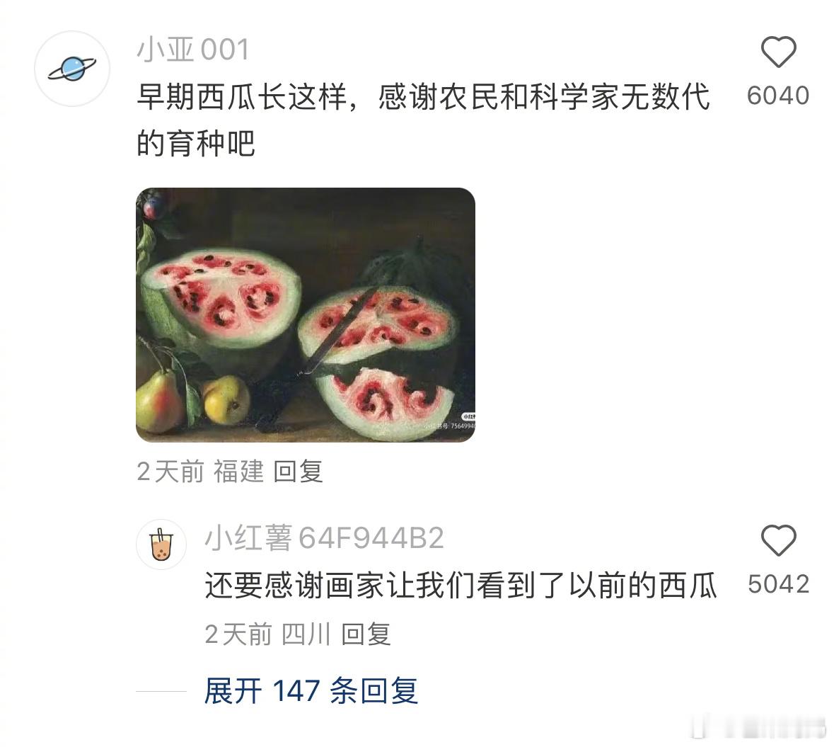 原来以前的西瓜是这样的[哆啦A梦吃惊] ​​​