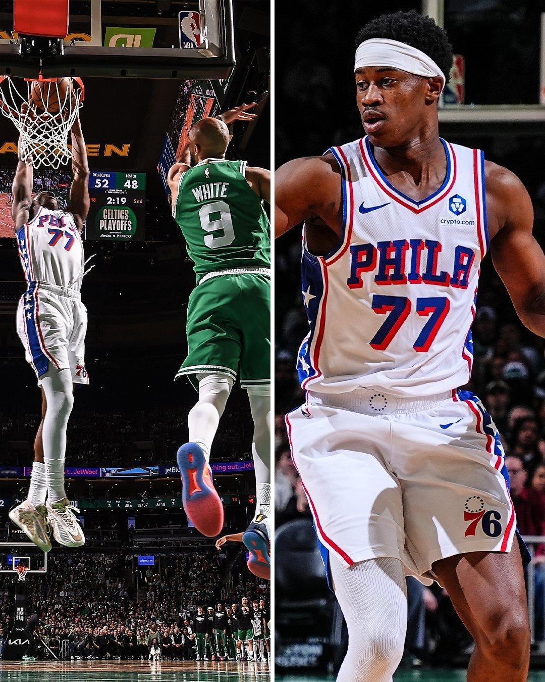 历史首位季后赛5三分+10篮板的新秀。09罗斯后季后赛首位30+两双的新秀。98